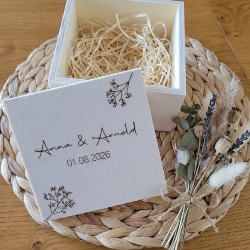 Würfelbox Hochzeit Schleierkraut