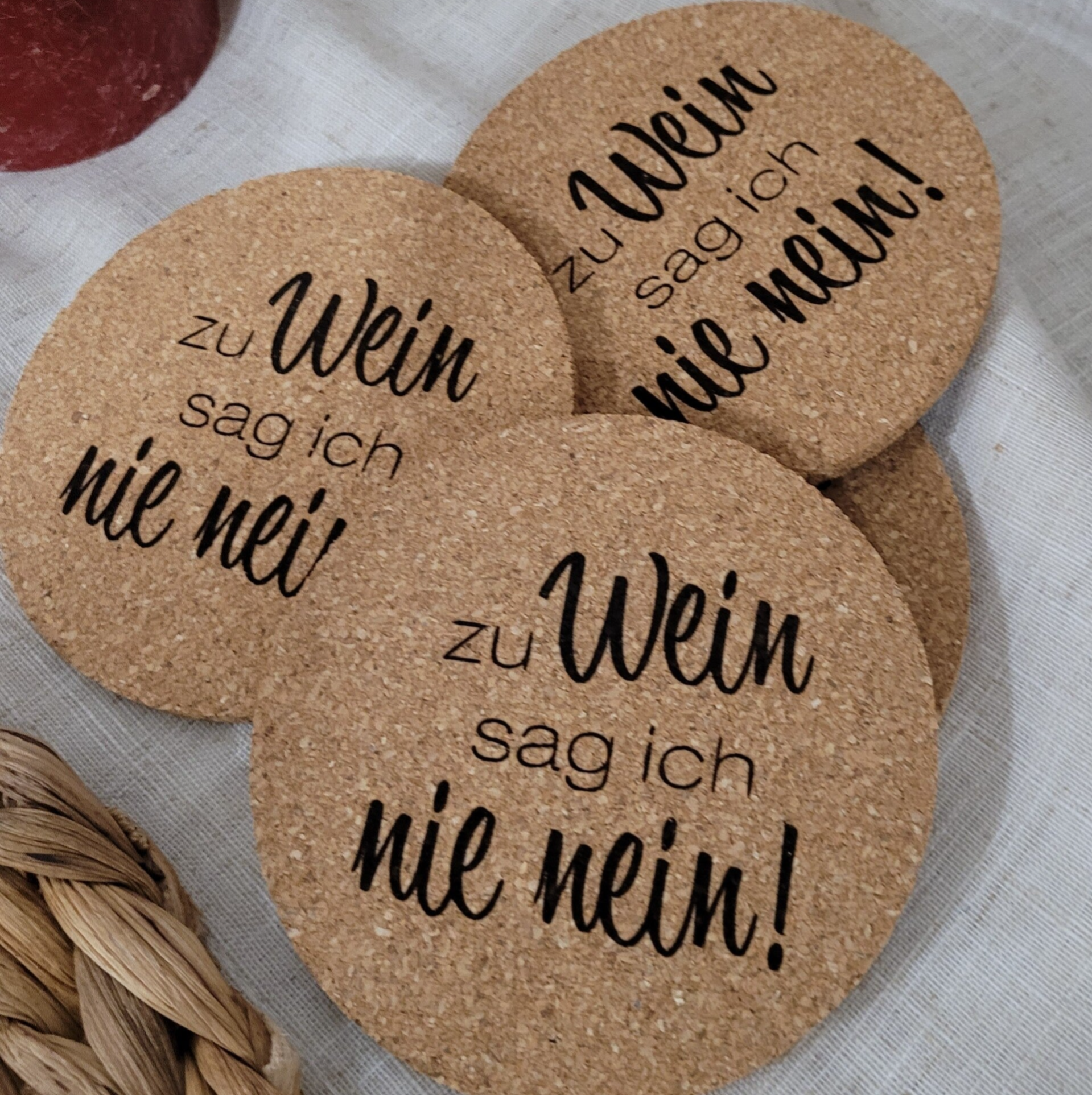 Getränkeuntersetzer Zu Wein sag ich nie nein