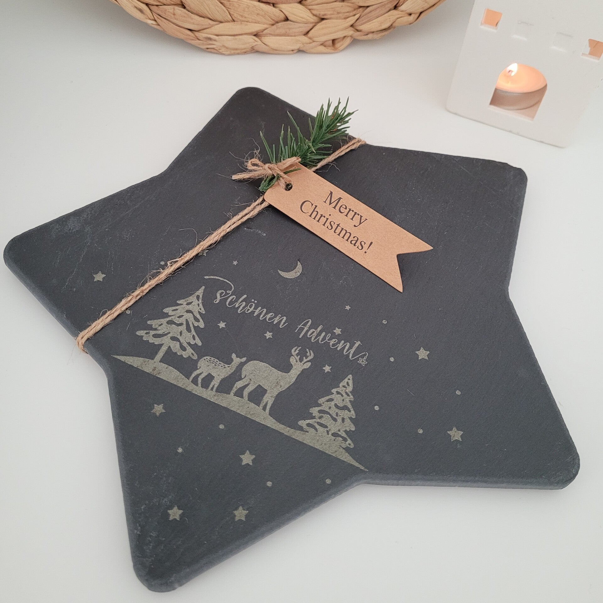 Schiefertablett Stern Weihnachten