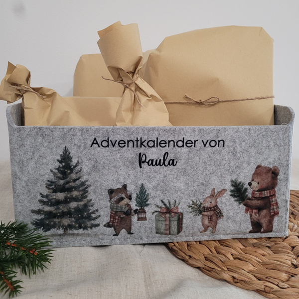 Adventkalender Kiste Waldtiere
