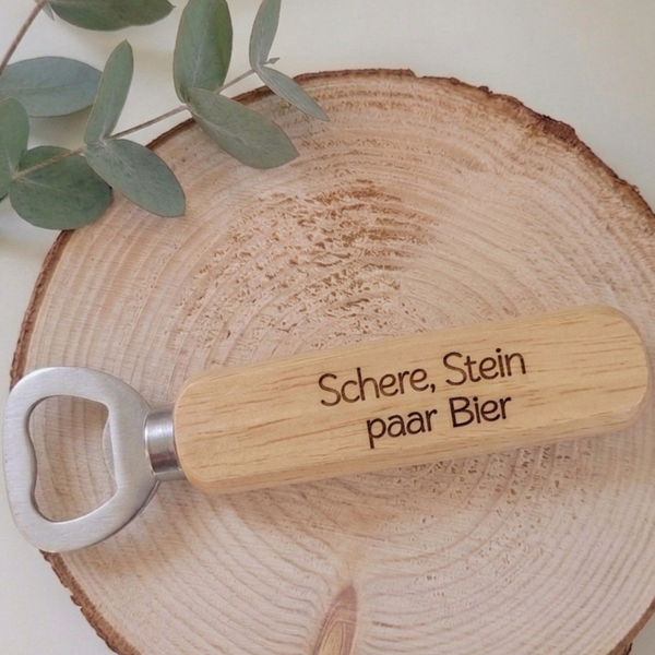 Flaschenöffner Schere Stein paar Bier