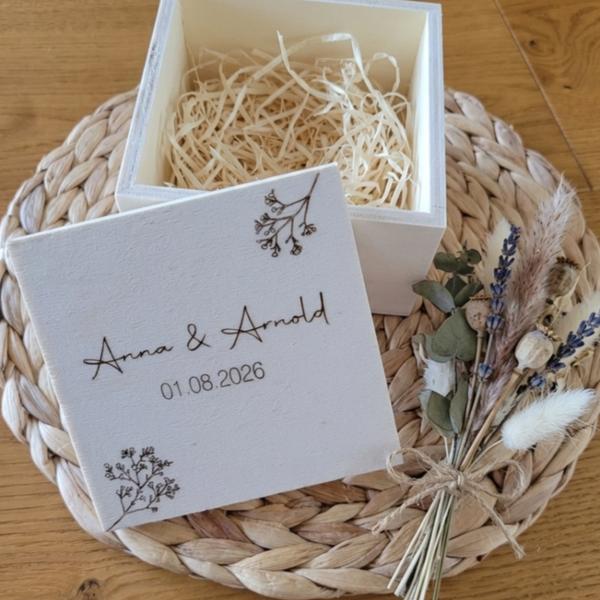 Würfelbox Hochzeit Schleierkraut