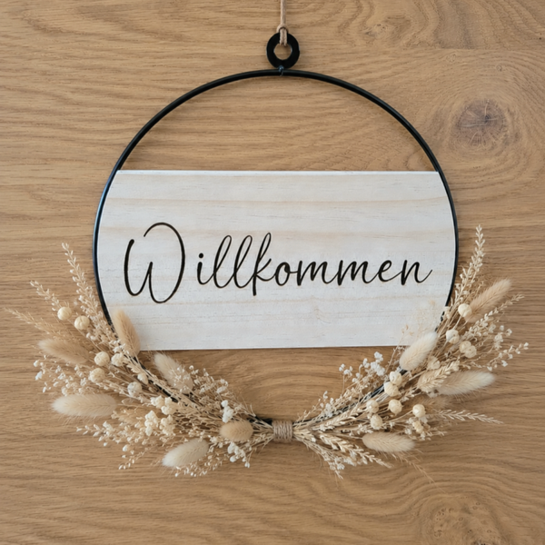 Willkommen - Türkranz Wanddeko