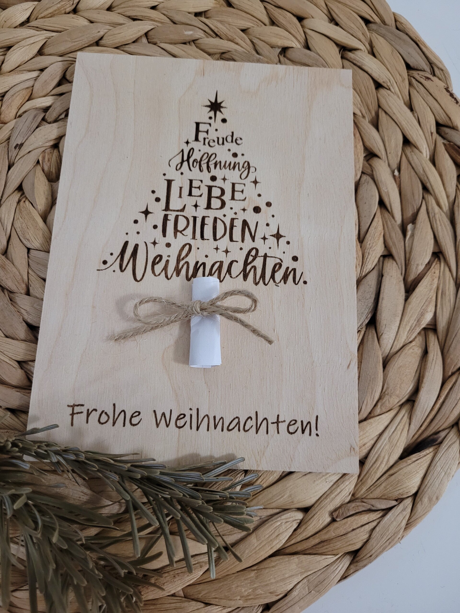 Holzkarte Christbaum