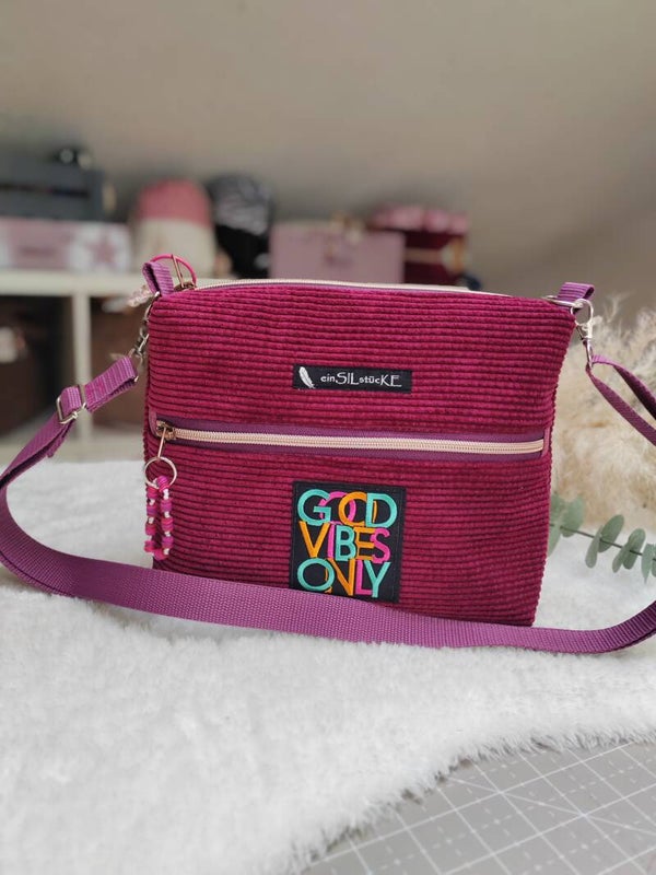 Reißverschlußtasche quer - bordeauxrot