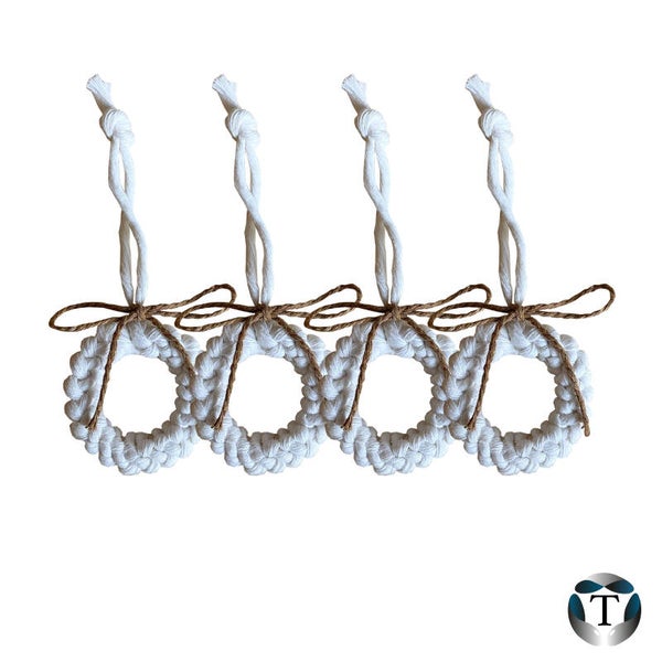 Kerstkrans | Set van 4 stuks | Naturel en Glitter | Handgemaakt | Kerst