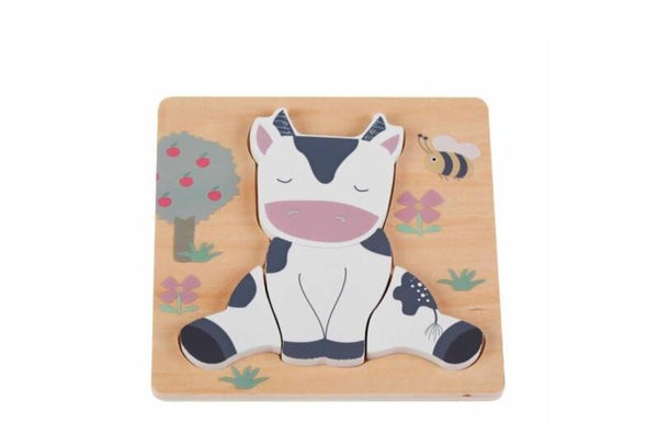 Reliëfpuzzel | Koe | Puzzel | Vanaf 18 Maanden |