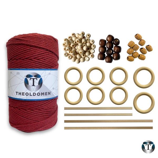 Macramé Pakket | DIY | Bordeaux Rood | 200 meter
