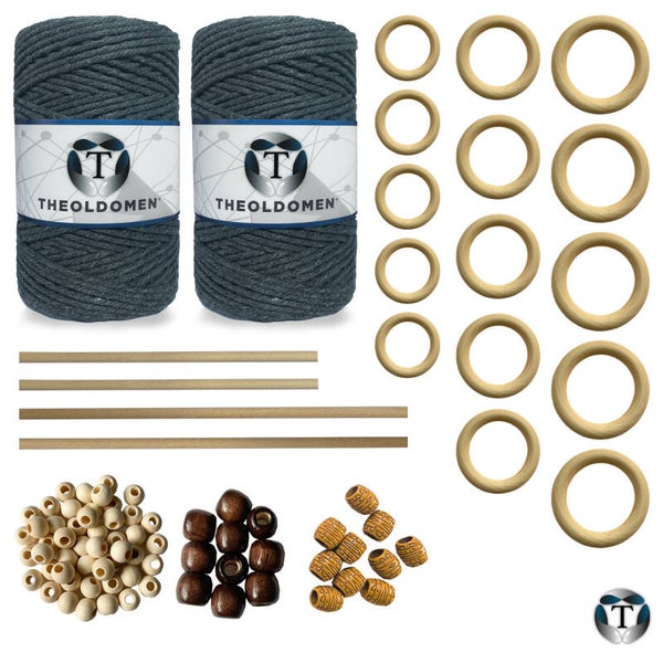 XXL Macramé Pakket | DIY | Donkergrijs | 400 meter