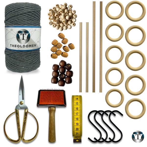 Macramé Pakket | DIY | Donkergrijs | 200 meter | Triple Twist | Deluxe