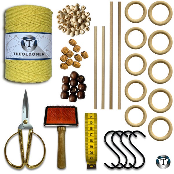Macramé Pakket | DIY | Lemon Yellow | 200 meter | Triple Twist | Deluxe