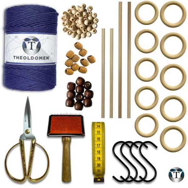 Macramé Pakket | DIY | Navy Blue | 200 meter | Triple Twist | Deluxe