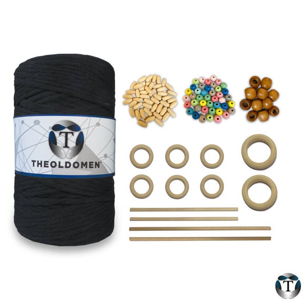 Macramé Pakket | DIY | Zwart | 200 meter | Single Twist