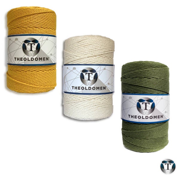 Macramé Koord | Bundelkorting | Oker, Beige & Olijfgroen | 600 meter |