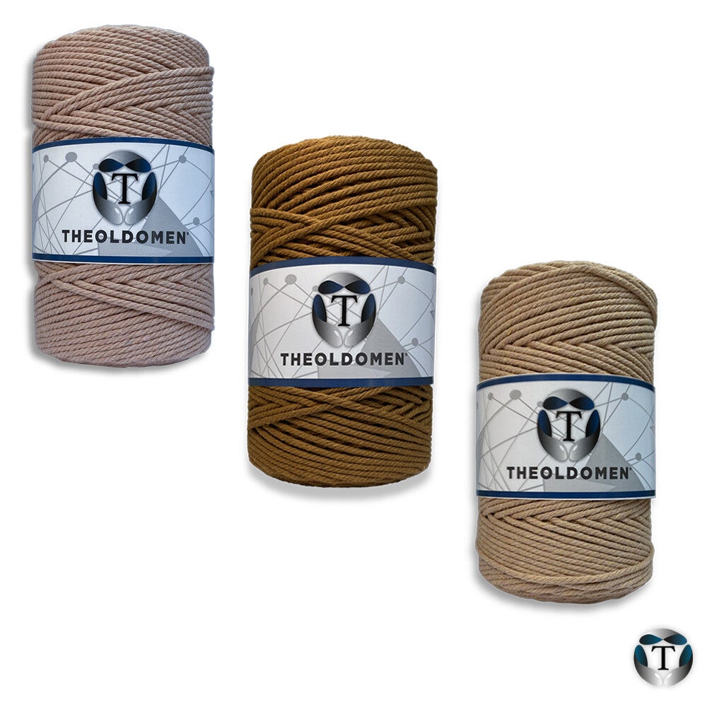 Macramé Koord | Bundelkorting | Brick Red, Mokka & Lichtbruin | 600 meter |