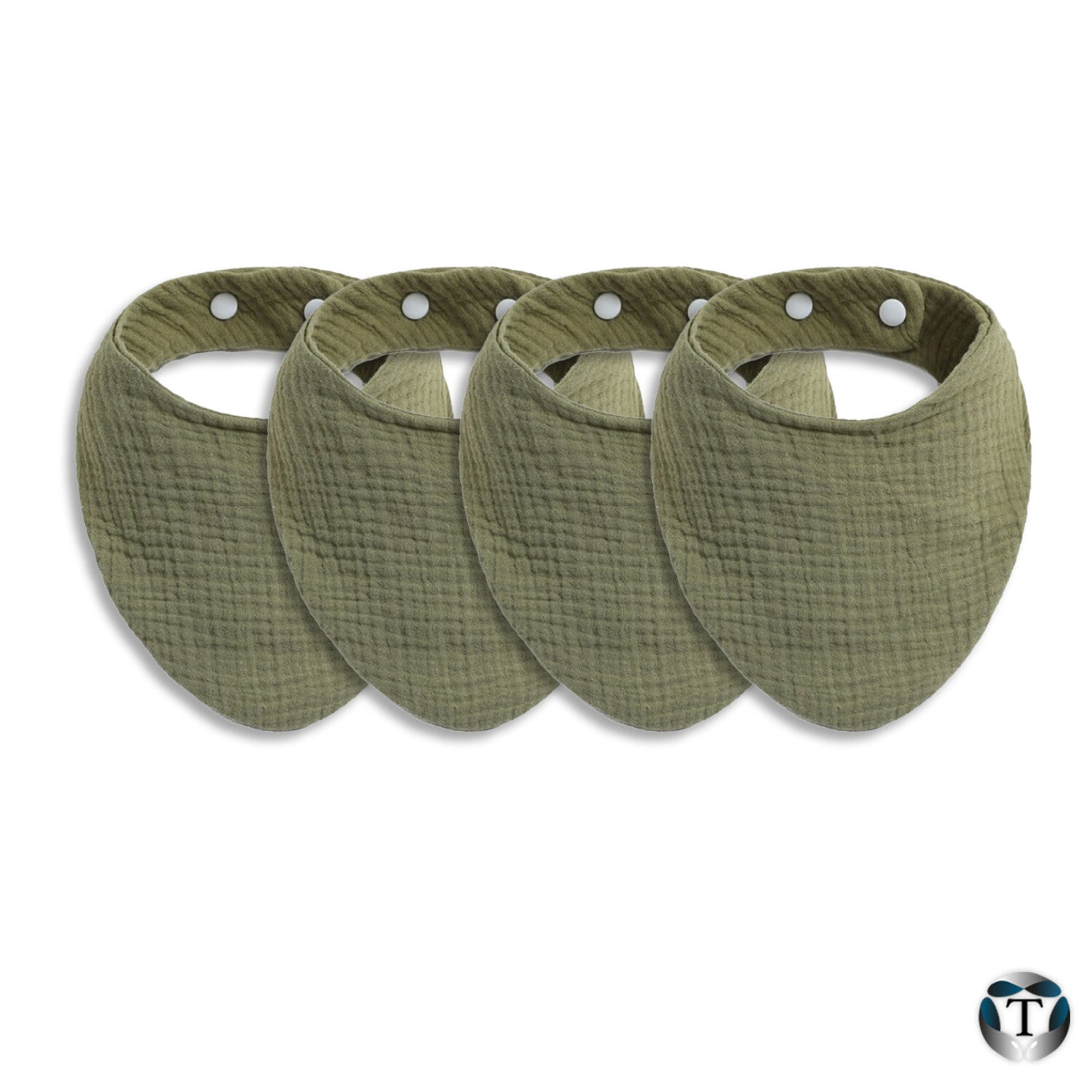 Slabbetje | Set van 4 stuks | Olijfgroen |