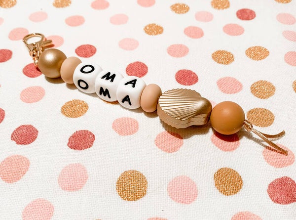 Sleutelhanger met naam - Golden shell