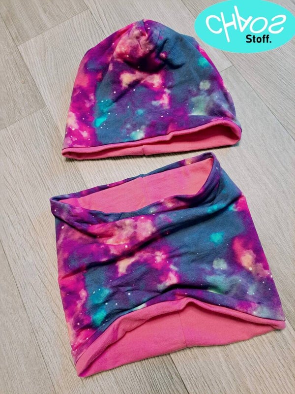 Wendebeanie + Loop Set Galaxy