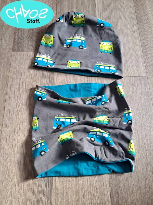 Wendebeanie + Loop Set Cool Bus