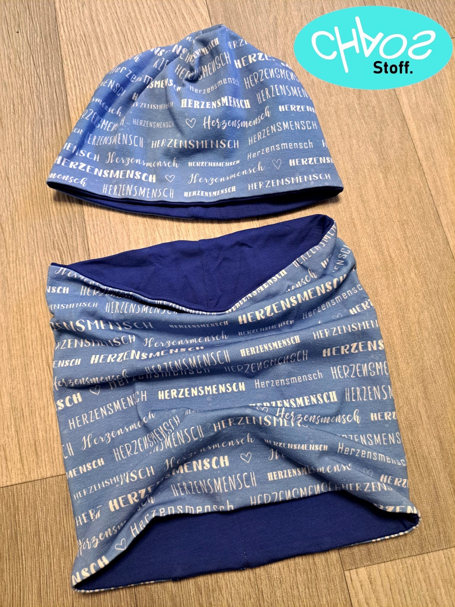 Wendebeanie + Loop Set Herzensmensch