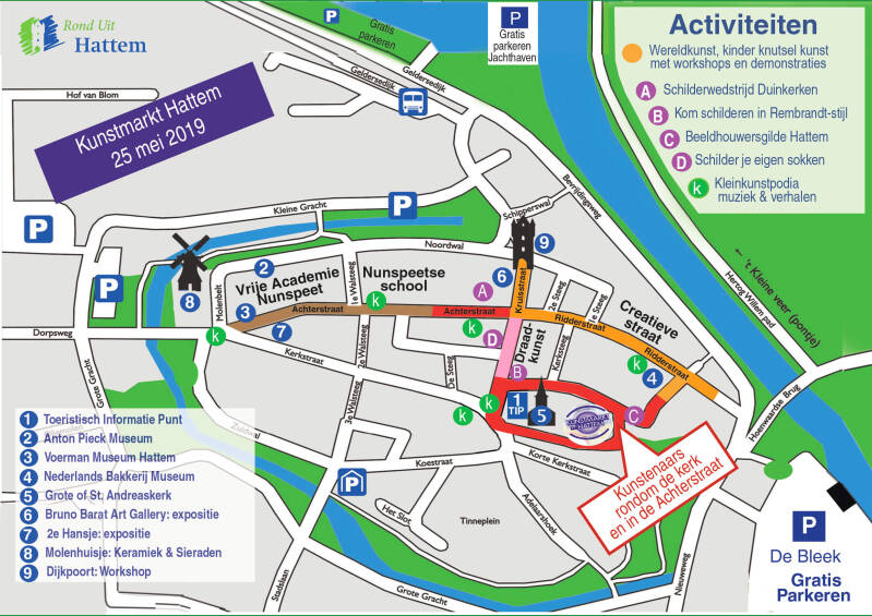 Kunstmarkt Hattem 2019 plattegrond.