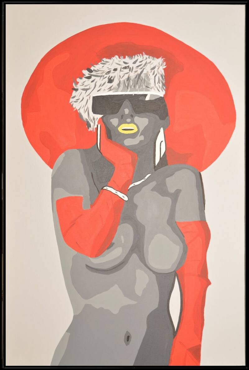 Red gloves €329,-  80*120cm.