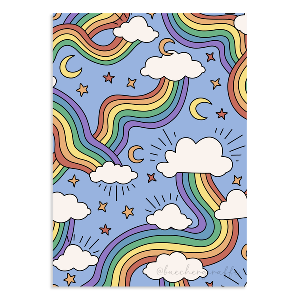 Postkarte - REGENBOGEN MIT WOLKEN