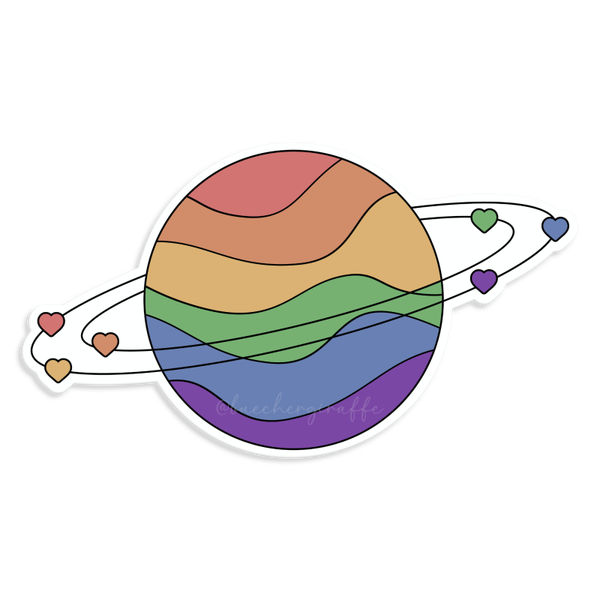 Sticker - RAINBOW PLANET, 5,2x3,0cm