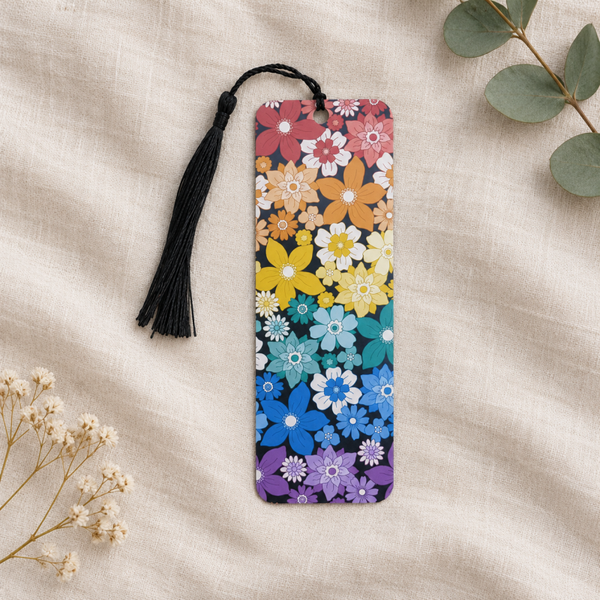 Lesezeichen Regenbogen aus Blumen – LGBTQIA+ & Pride