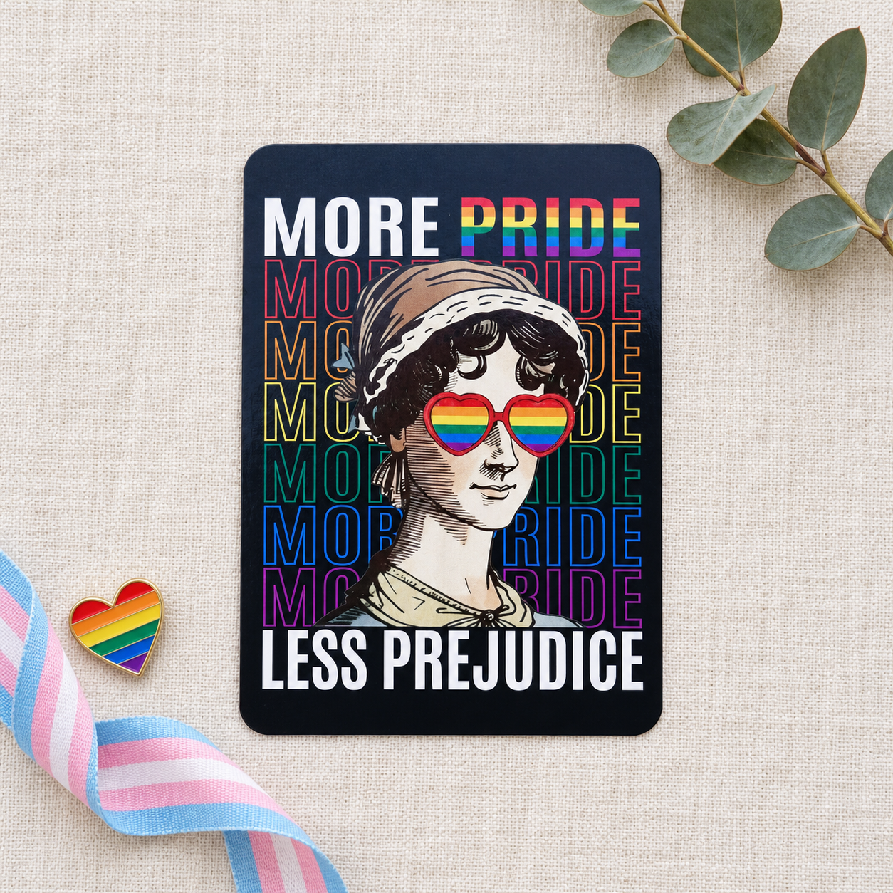 Postkarte More Pride, Less Prejudice – LGBTQIA+ & Pride
