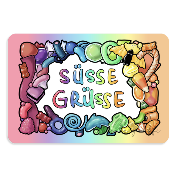 Sticker - SÜSSE GRÜSSE mit Design von Hey Goldengirl