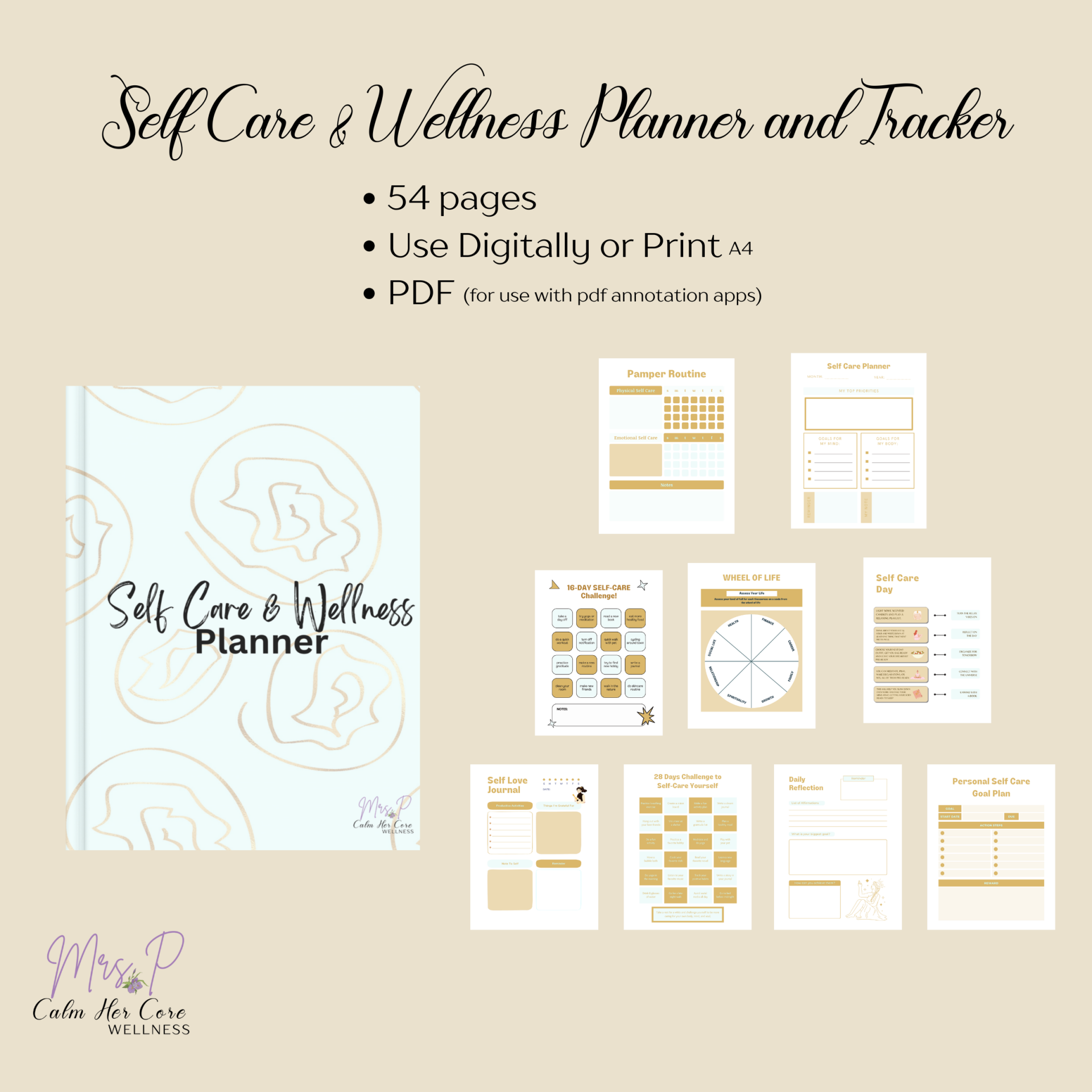 Self Care and Wellness Planner