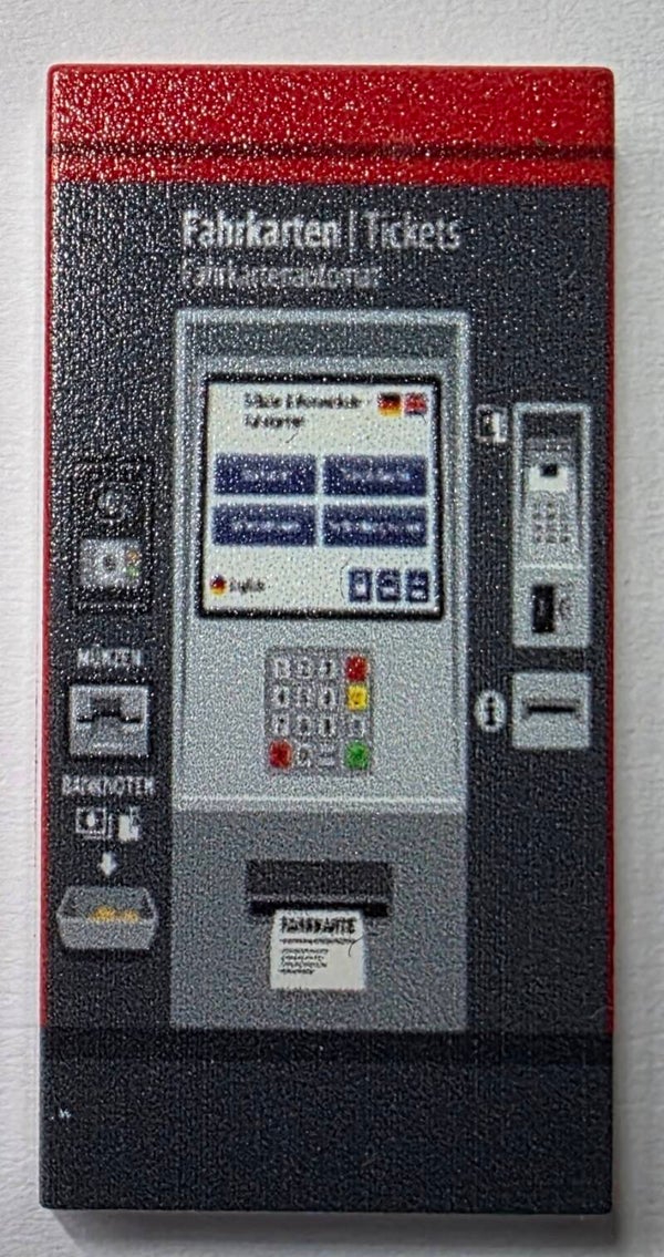 2x4 LEGO® Fliese, mit "Fahrkartenautomat" Aufdruck