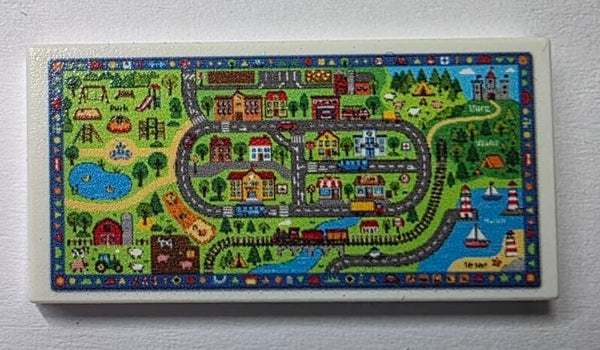 2x4 LEGO® Fliese, mit "Spielteppich" Aufdruck