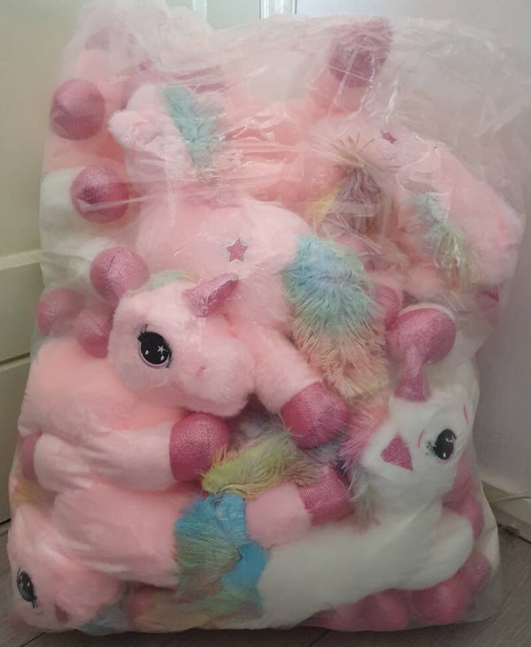 Unicorn knuffels roze en wit
