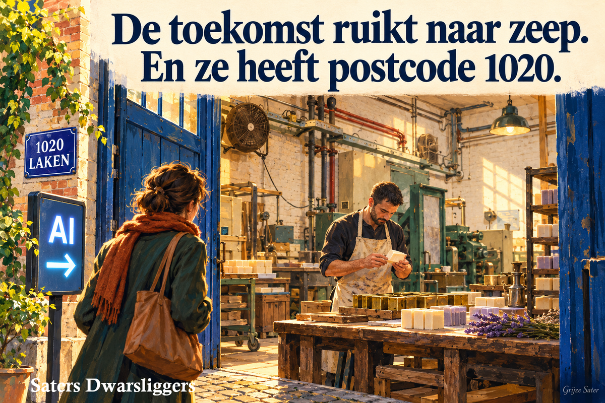 De toekomst ruikt naar zeep. En ze heeft postcode 1020. / Saters ...