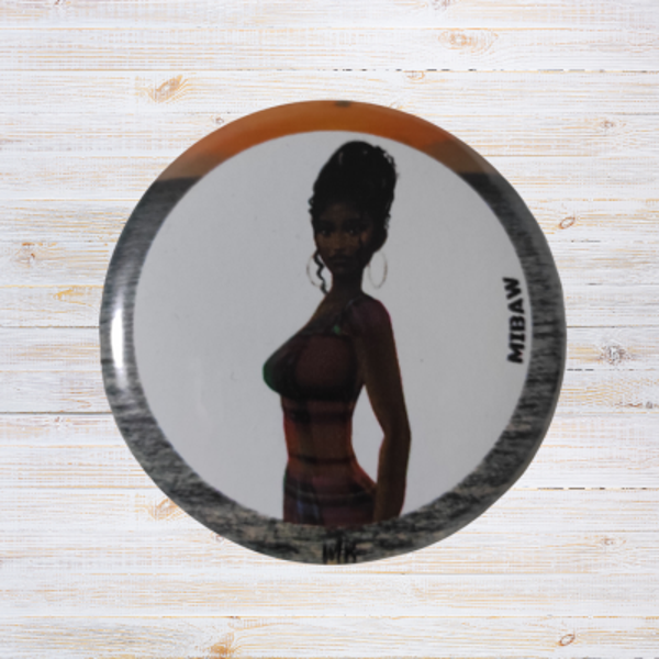 Tissé d'Histoire - Badge Femme Antillaise en Madras