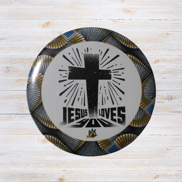 Badge chrétien - "Jesus loves you"