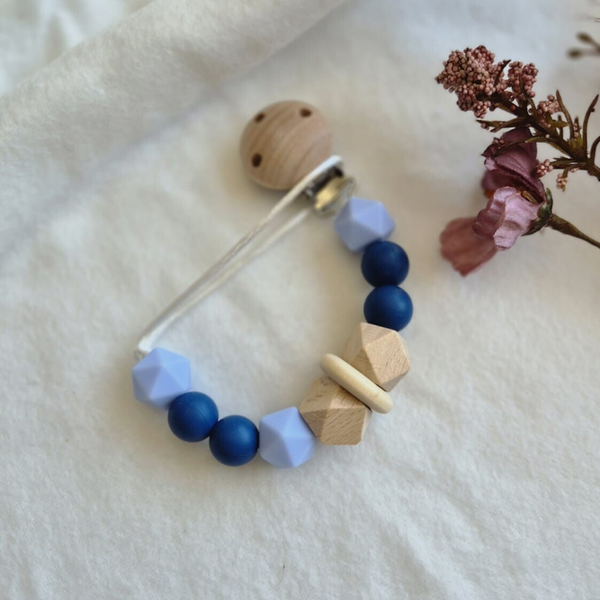 Speenkoord hout blauw