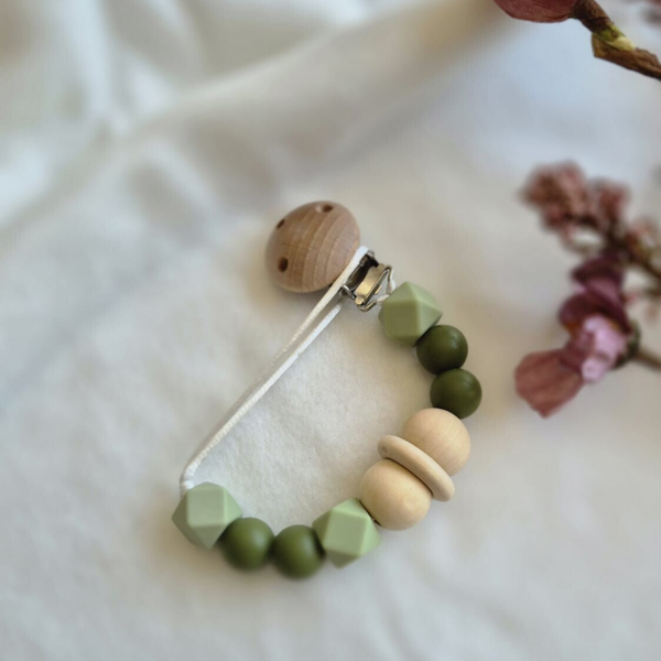 Speenkoord hout olijfgroen