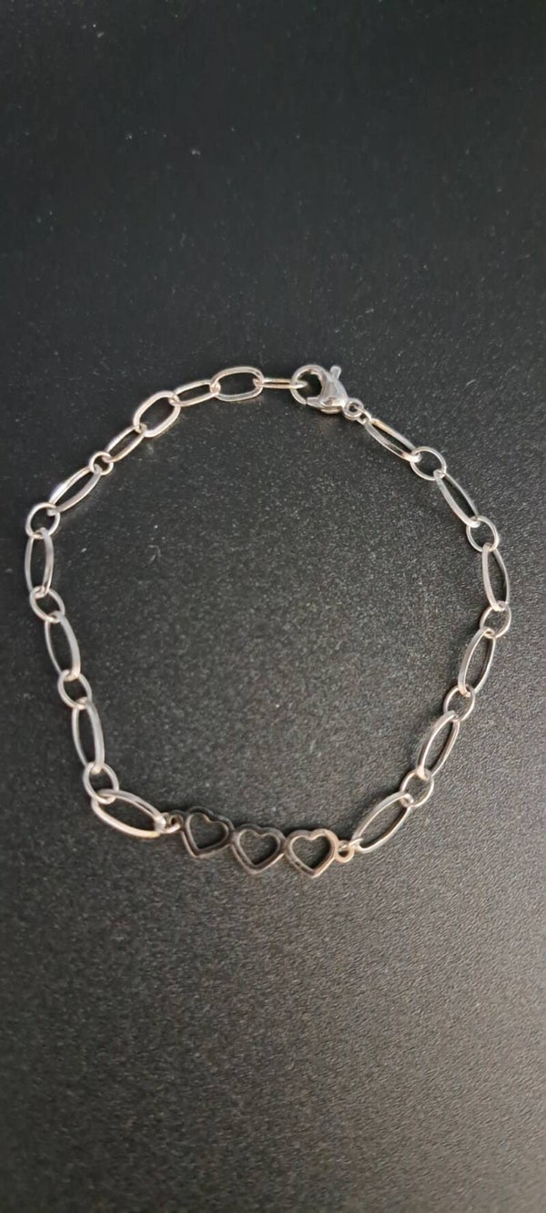 bracelet argenté coeur
