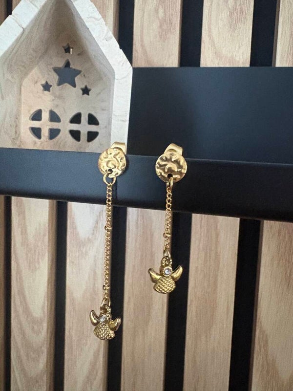 Boucle d oreille ange avec zirconium