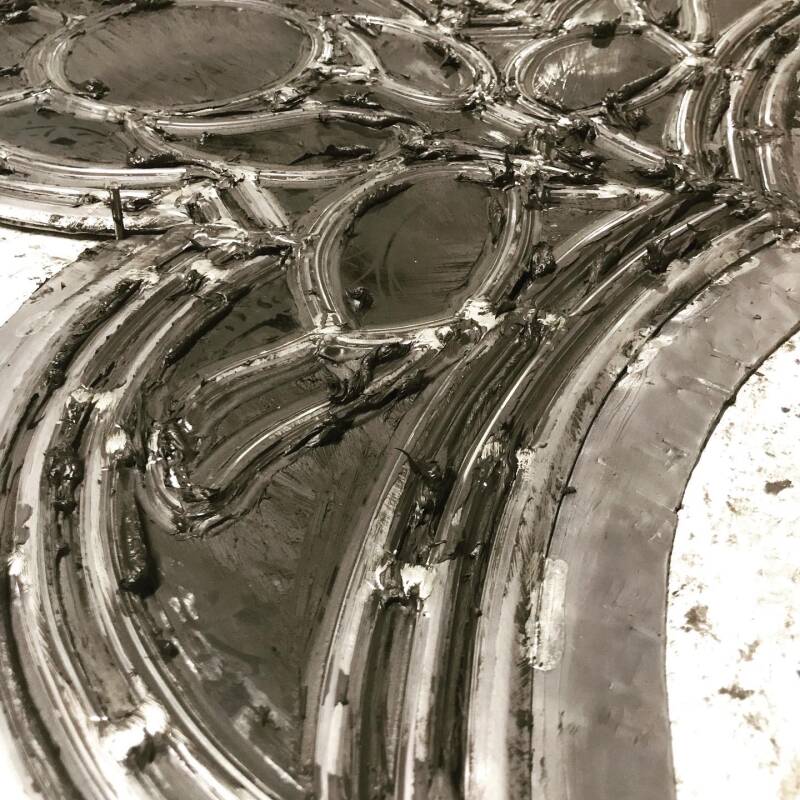 kitten van glas in lood