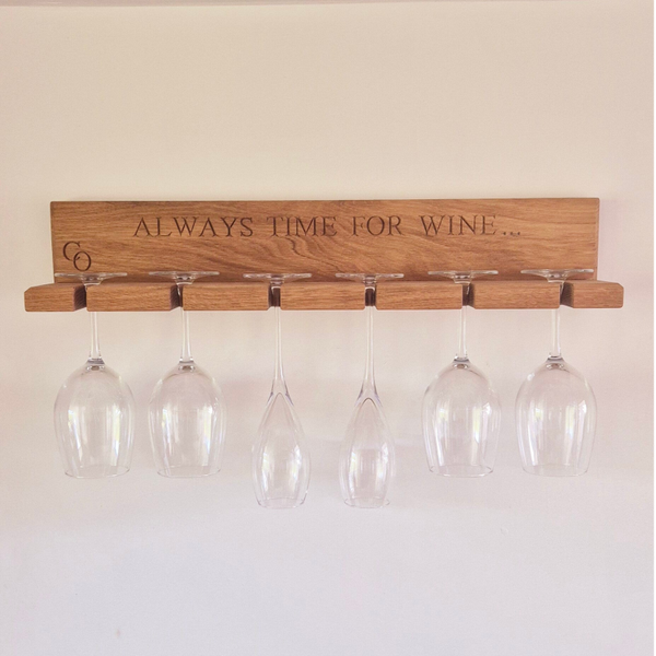 Solid Oak Wine Glass Rack