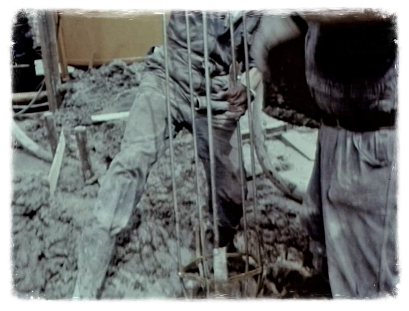 het storten van de fundering