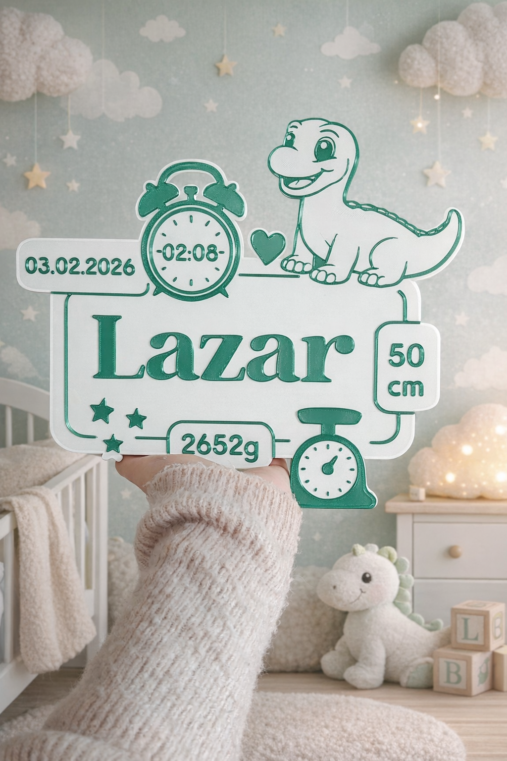 3D Print Naam/Geboorte Bordje