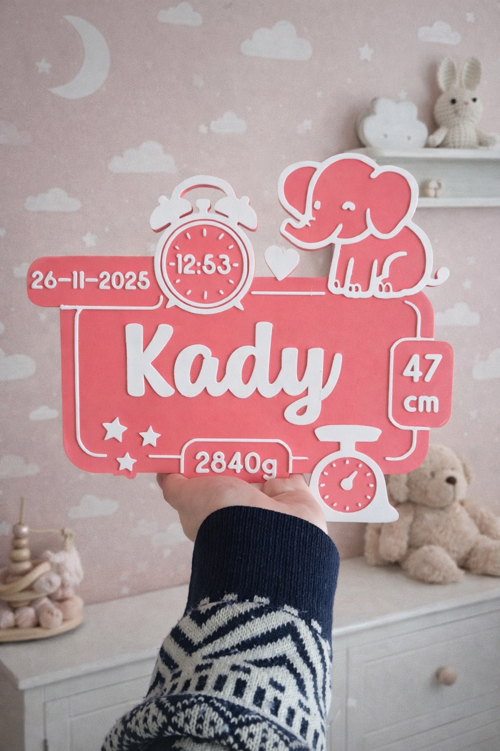 3D Print Naam/Geboorte Bordje