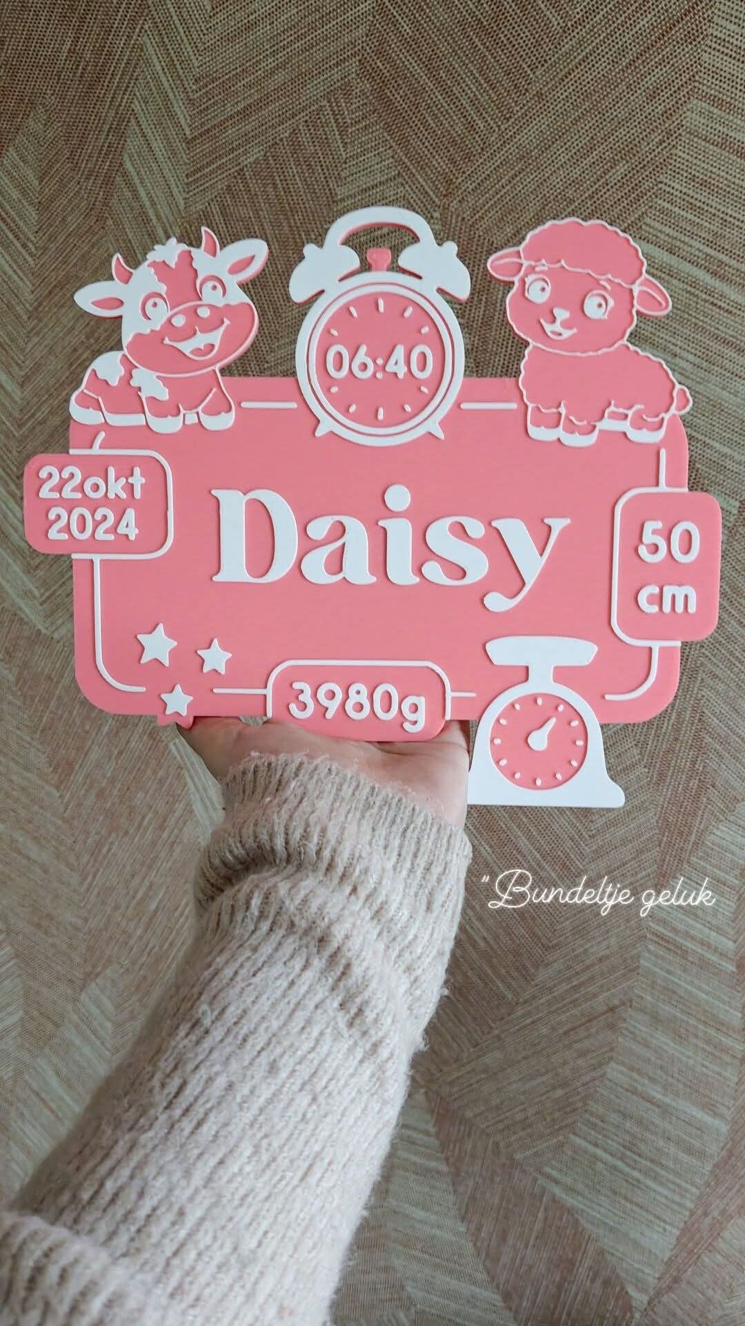 3D Print Naam/Geboorte Bordje