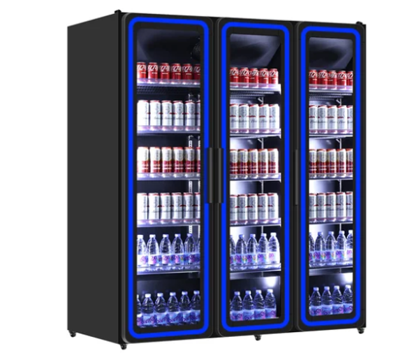 UNNINOX - Kühlschrank 3 Glastür – 1190L – Blaues LED-Licht