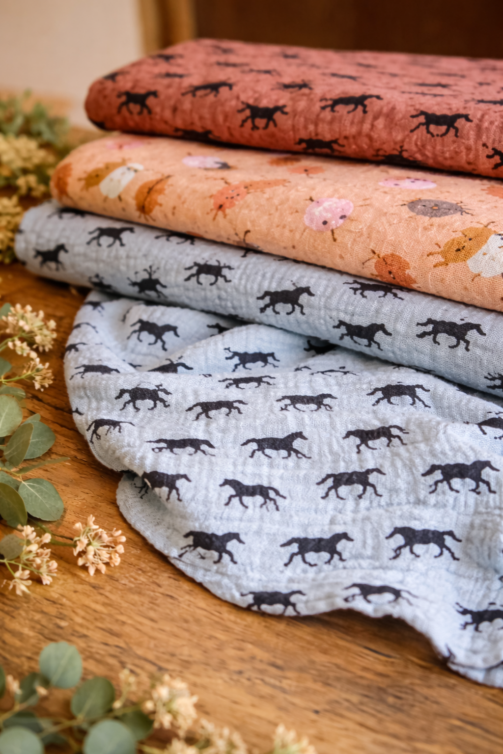 ✨ Écharpe / Foulard en coton Bleu – Fabrication artisanale française ✨